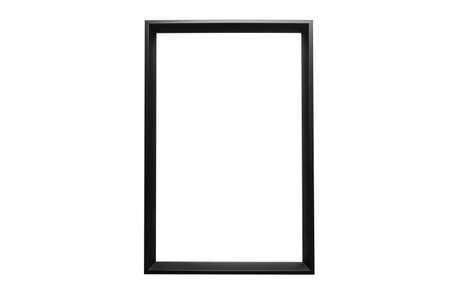 Close up black frame isolated on white background with clipping path.の写真素材