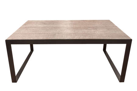 Close up brown table isolated on white background with clipping path.の写真素材
