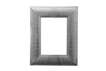 Close up silver frame isolated on white background with clipping path.の写真素材