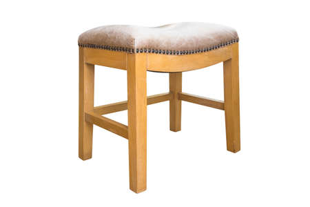Close up brown chair isolated on white background with clipping path.の写真素材