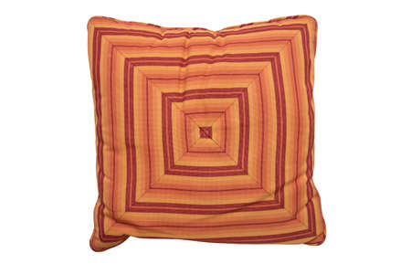 Close up orange pillow  isolated on white background with clipping path.の写真素材