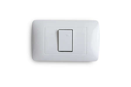 Close up switch isolated on white background with clipping path.の写真素材