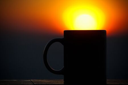 Hot coffee in the morningの写真素材