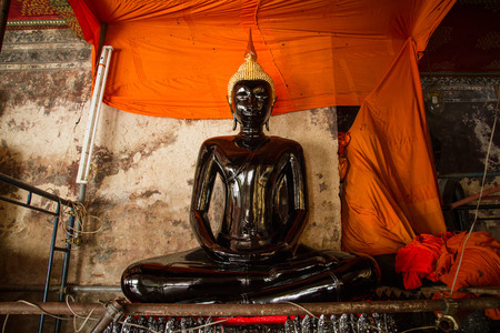 Golden Buddha in temple Thailand.の写真素材
