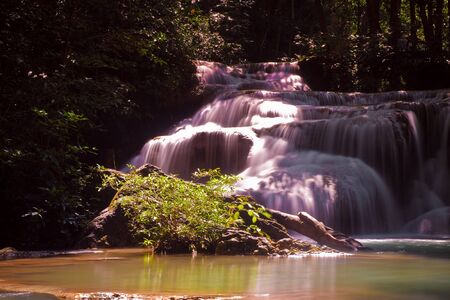 Beautiful waterfall in forestの写真素材
