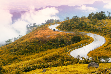 Road routes on the mountainの写真素材