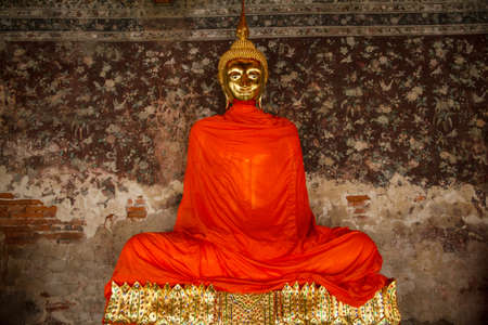 Golden Buddha in a temple in Thailand.