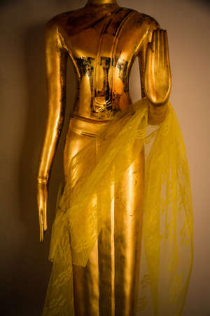 Golden Buddha in temple Thailandの写真素材