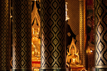 Golden Buddha in temple Thailandの写真素材