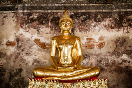 Golden Buddha in temple Thailandの写真素材