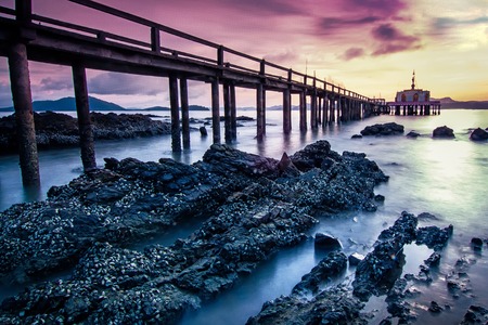 Church temple in the sea island thailand.の写真素材
