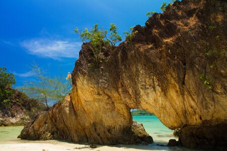 A large rock in island Thailandの写真素材