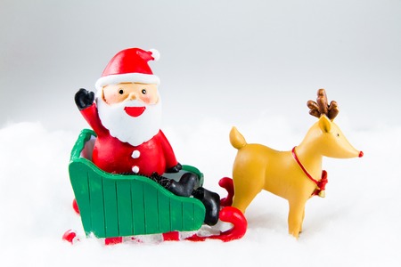 Santa Claus deliver happiness in Christmas dayの写真素材