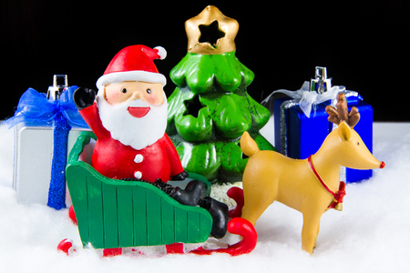 Santa Claus deliver happiness in Christmas dayの写真素材