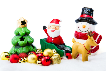 Santa Claus deliver happiness in Christmas dayの写真素材