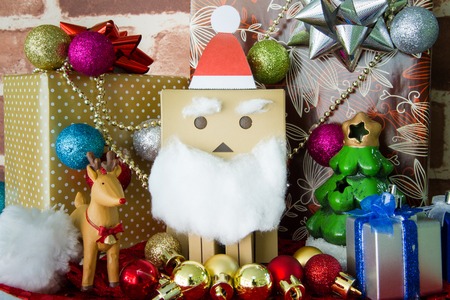 Santa Claus toy happiness in Christmas dayの写真素材