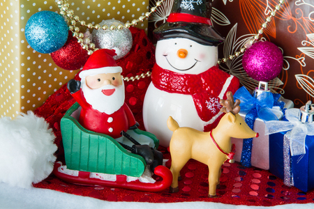 Santa Claus deliver happiness in Christmas day.の写真素材