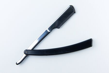 razor blade for hairdressers in beauty salonの写真素材