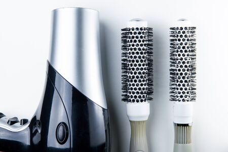 The Hair dryer and comb for hairdressersの写真素材