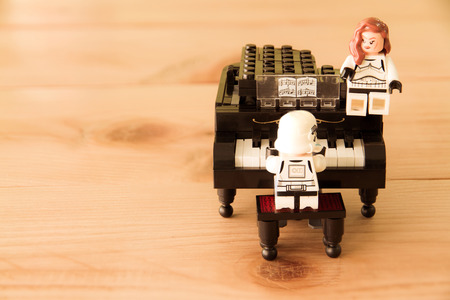 Nonthaburi, Thailand - December 28, 2015: The lego Star Wars mini figures from movie series, Lego is an interlocking brick system collected around the world by adults and children.のeditorial素材