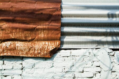 Old Texture and rusty zinc fence background.の写真素材