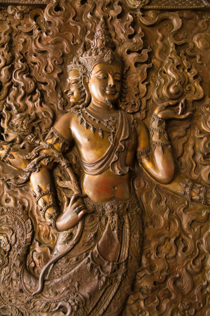 The copperplate engraving Buddha.の写真素材