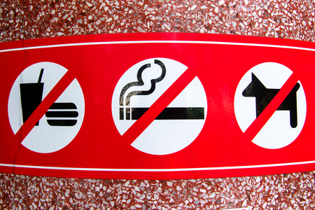 No smoking, No Dog, No food sign in public placeの写真素材