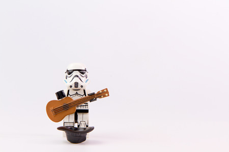 Nonthabure, Thailand - June, 23, 2016: Lego star wars guitarist .The lego Star Wars mini figures from movie series.Lego is an interlocking brick system collected around the world.のeditorial素材