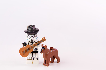 Nonthabure, Thailand - June, 23, 2016: Lego star wars guitarist .The lego Star Wars mini figures...