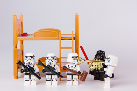 Nonthabure, Thailand - June, 24, 2016: Lego star wars wake up .The lego Star Wars mini figures from movie series.Lego is an interlocking brick system collected around the world.のeditorial素材