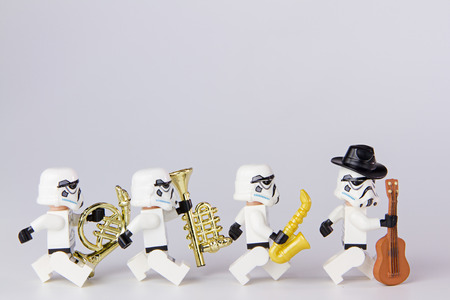 Nonthabure, Thailand - June, 24, 2016: Lego star wars musician.The lego Star Wars mini figures from movie series.Lego is an interlocking brick system collected around the world.のeditorial素材