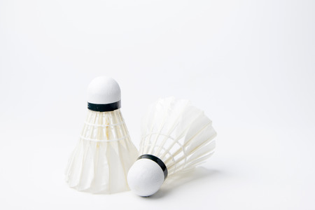 Badminton shuttlecock isolated on white backgroundのeditorial素材