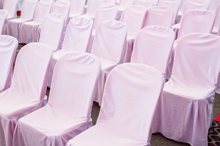 white chairs in an empty conference roomの写真素材