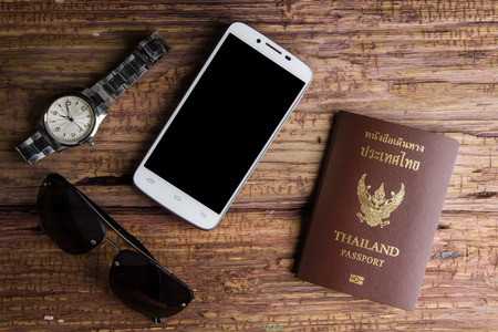 Thailand passport an official document issued by a government, certifying the holder's identity and citizenship and entitling them to travel under its protection to and from foreign countries.の写真素材