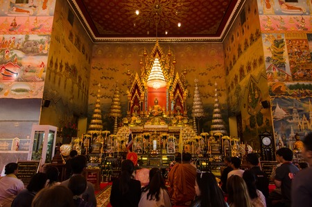 Nongkhai, Thailand - February, 05, 2017 : People spend Holiday to travel and pray respect to Luangpho Phra Sai The famous Buddha Image at temple of WAT PHO CHAI, Mueang Nong Khai Municipality, Thailandのeditorial素材