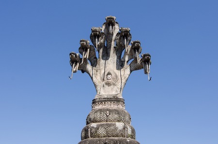 Nongkhai, Thailand - February, 05, 2017 : Sala Keoku, the park of giant fantastic concrete sculptures inspired by Buddhism and Hinduism. It is located in Nong Khai, Thailandのeditorial素材