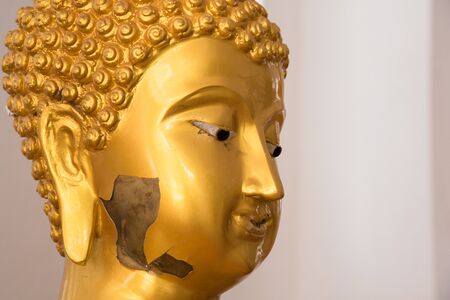 Ayutthaya, Thailand - March, 11, 2017 : Golden buddha statue in Wat cheing len temple Thailandのeditorial素材
