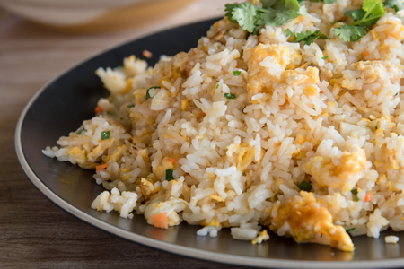 Thai fried rice with crabの写真素材