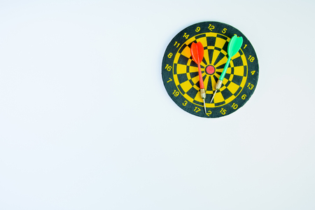 Darts with crotch isolated on white background with copy space.Concept winnerの写真素材