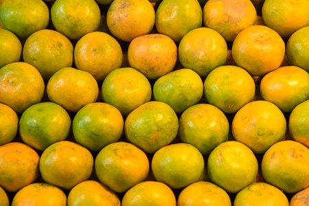Close up of orange in market at Bangkok, Thailandの写真素材