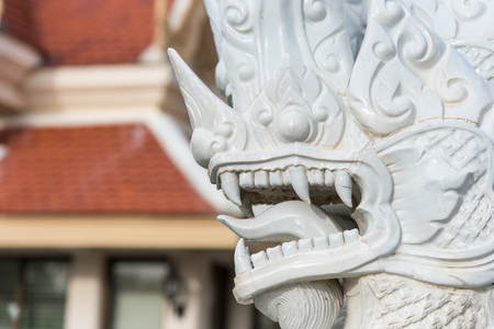 Prachuap Khiri Khan, Thailand - April, 18, 2017 : Statue White Naga stair of Wat Thang sai temple at Prachuap Khiri Khan, Thailandのeditorial素材