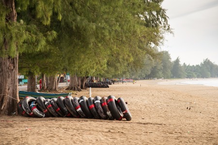 Prachuap Khiri Khan, Thailand - April, 18, 2017 : View of Baan Grood beach in Thongchai Sub district, Bangsapan District, Prachuap Khiri Khan, Thailandのeditorial素材