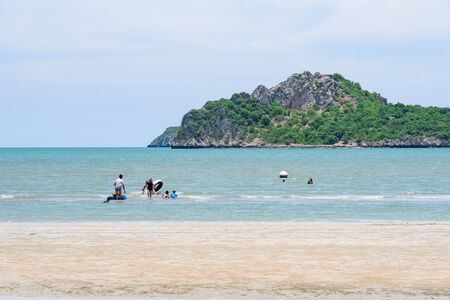 Prachuap Khiri Khan, Thailand - April, 18, 2017 : View of Baan Grood beach in Thongchai Sub district, Bangsapan District, Prachuap Khiri Khan, Thailandのeditorial素材