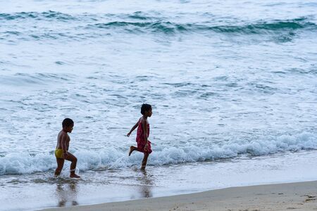 Prachuap Khiri Khan, Thailand - April, 18, 2017 : View of Baan Grood beach in Thongchai Sub district, Bangsapan District, Prachuap Khiri Khan, Thailandのeditorial素材