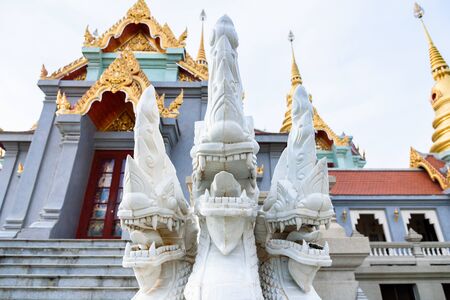 Prachuap Khiri Khan, Thailand - April, 18, 2017 : Statue White Naga stair of Wat Thang sai temple at Prachuap Khiri Khan, Thailandのeditorial素材