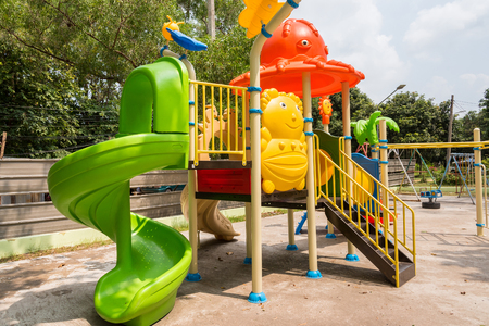 Children play ground in park of thailandの写真素材