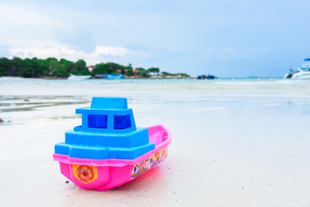 Rayong, Thailand - April, 28, 2017 : Boat toys on the beach on the beach at the Koh Samet island, Rayong, Thailandのeditorial素材