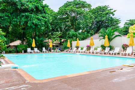 Rayong, Thailand - April, 28, 2017 : Swimming pool of Vongdeuan Resort at the Koh Samet Island, Rayong, Thailandのeditorial素材