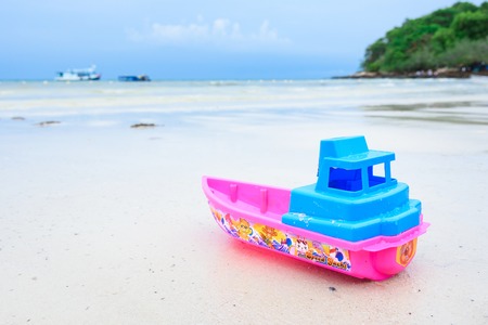 Rayong, Thailand - April, 28, 2017 : Boat toys on the beach on the beach at the Koh Samet island, Rayong, Thailandのeditorial素材