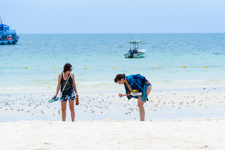 Rayong, Thailand - April, 28, 2017 : View of Vongdeuan beach at the Koh Samet island, Rayong, Thailandのeditorial素材